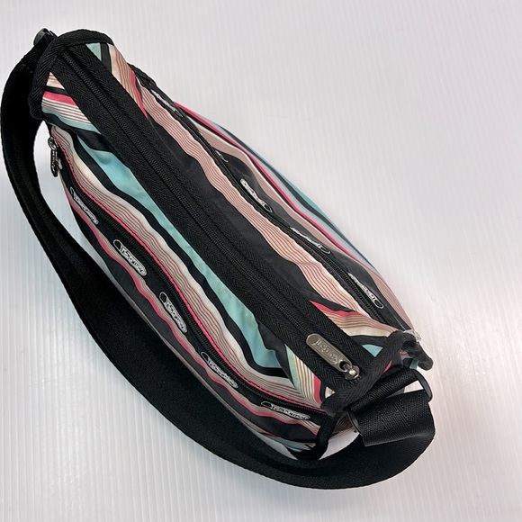 LeSportsac Classic Hobo Multi Colour Stripes Crossbody Bag - Picture 6 of 14